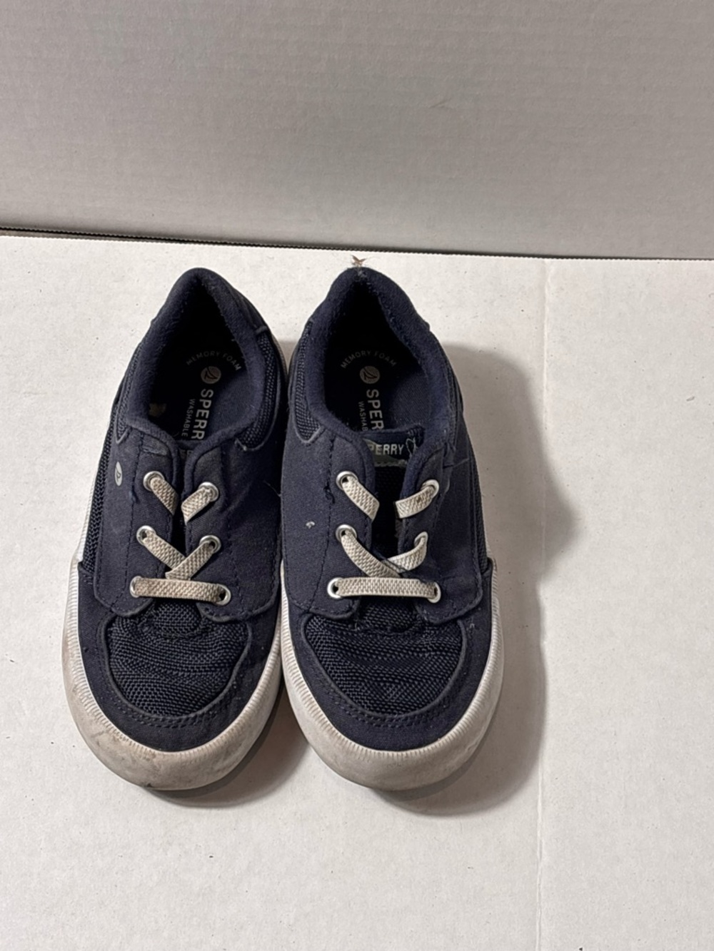 Sperry Kids Navy Canvas & Mesh Sneaker with White Accents